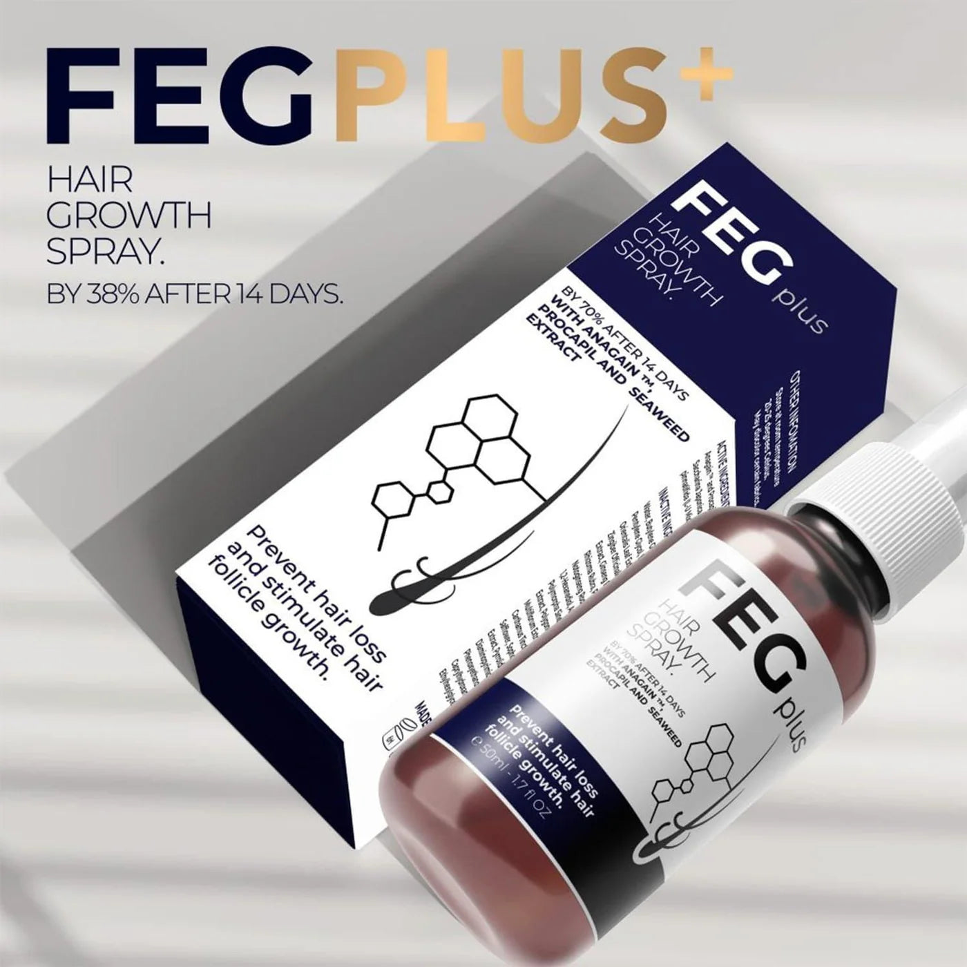FEG+ Hair Growth Spray – 50ml (Pack of 2)